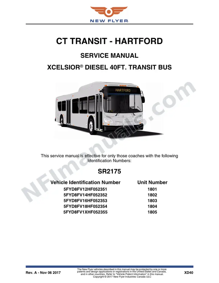 SR2175 Service Manual, CT Transit - Hartford first-page preview