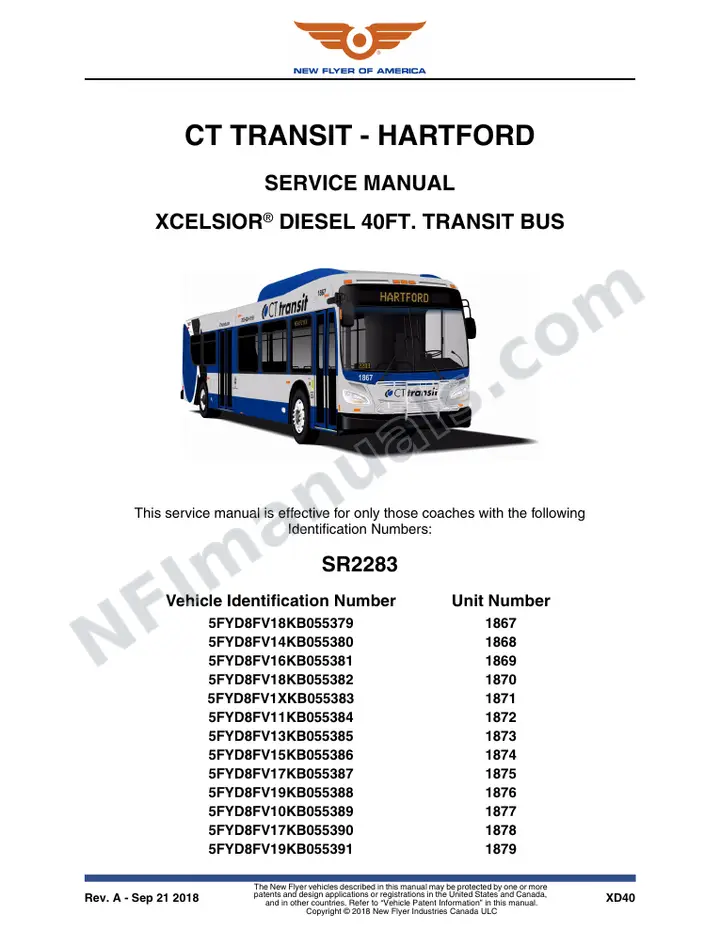 SR2283 Service Manual, CT Transit - Hartford first-page preview