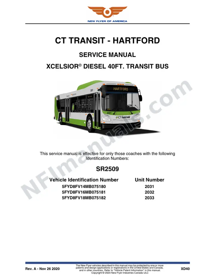 SR2509 Service Manual, CT Transit - Hartford first-page preview