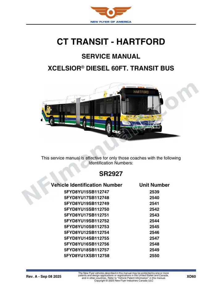 SR2927 Service Manual, CT Transit - Hartford first-page preview