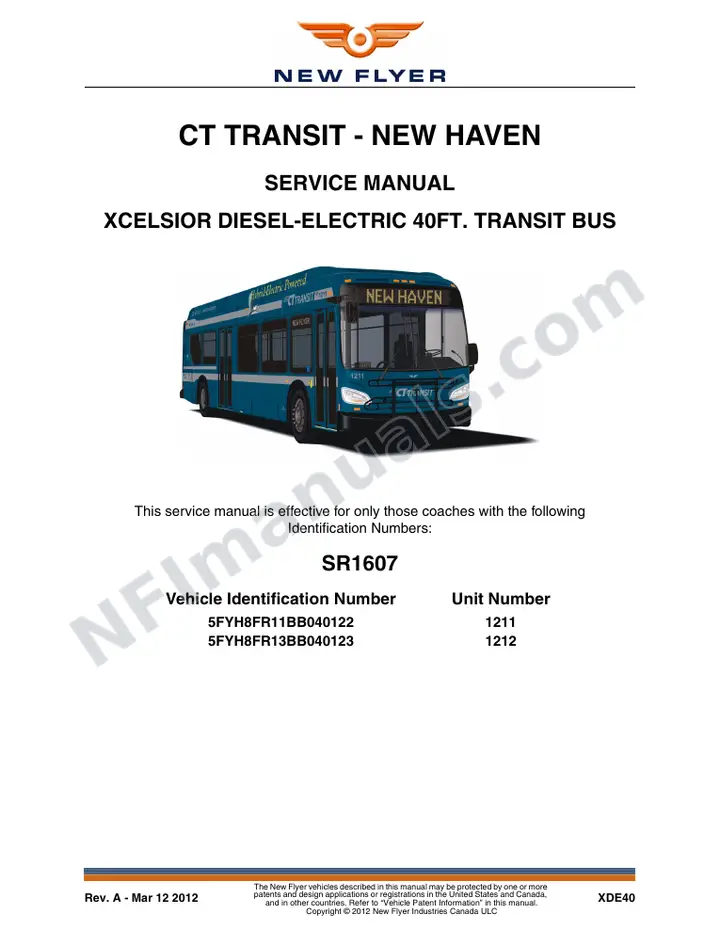 SR1607 Service Manual, CT Transit - New Haven first-page preview