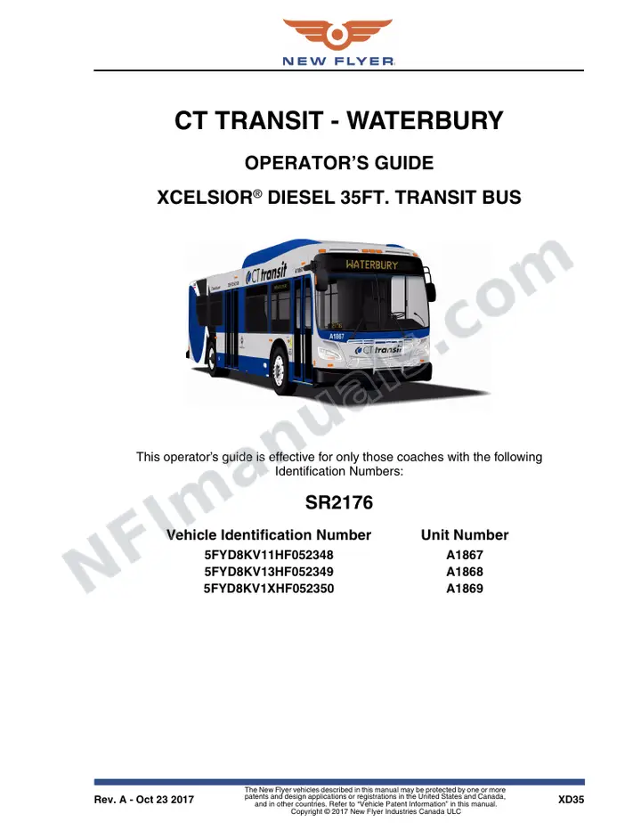 SR2176 Operator's Guide, CT Transit - Waterbury first-page preview