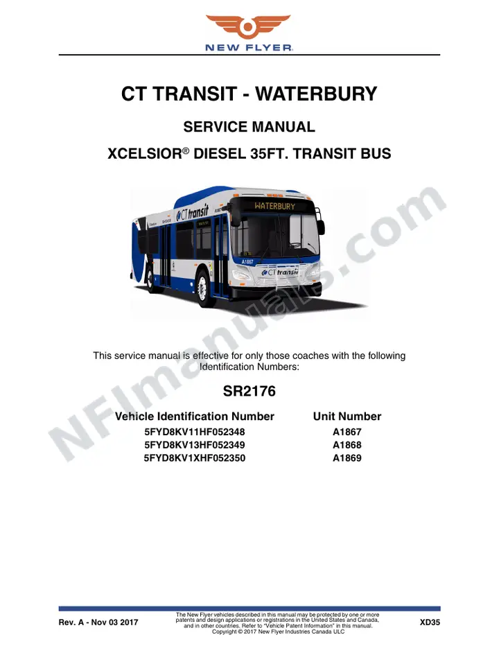 SR2176 Service Manual, CT Transit - Waterbury first-page preview