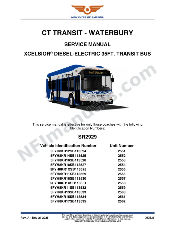 SR2929 Service Manual, CT Transit - Waterbury first-page preview