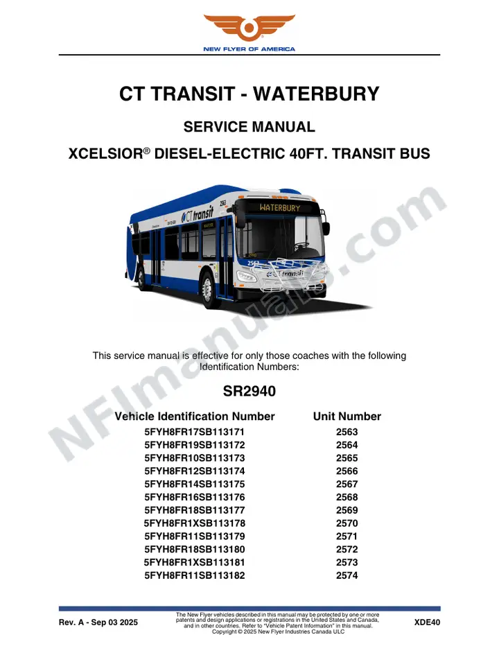 SR2940 Service Manual, CT Transit - Waterbury first-page preview