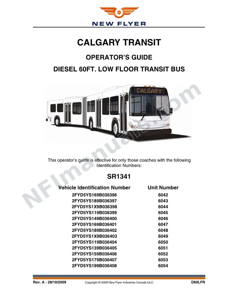 SR1341 Operator's Guide, Calgary Transit first-page preview