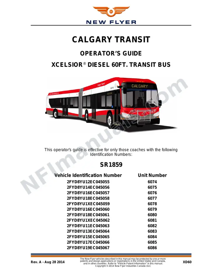 SR1859 Operator's Guide, Calgary Transit first-page preview