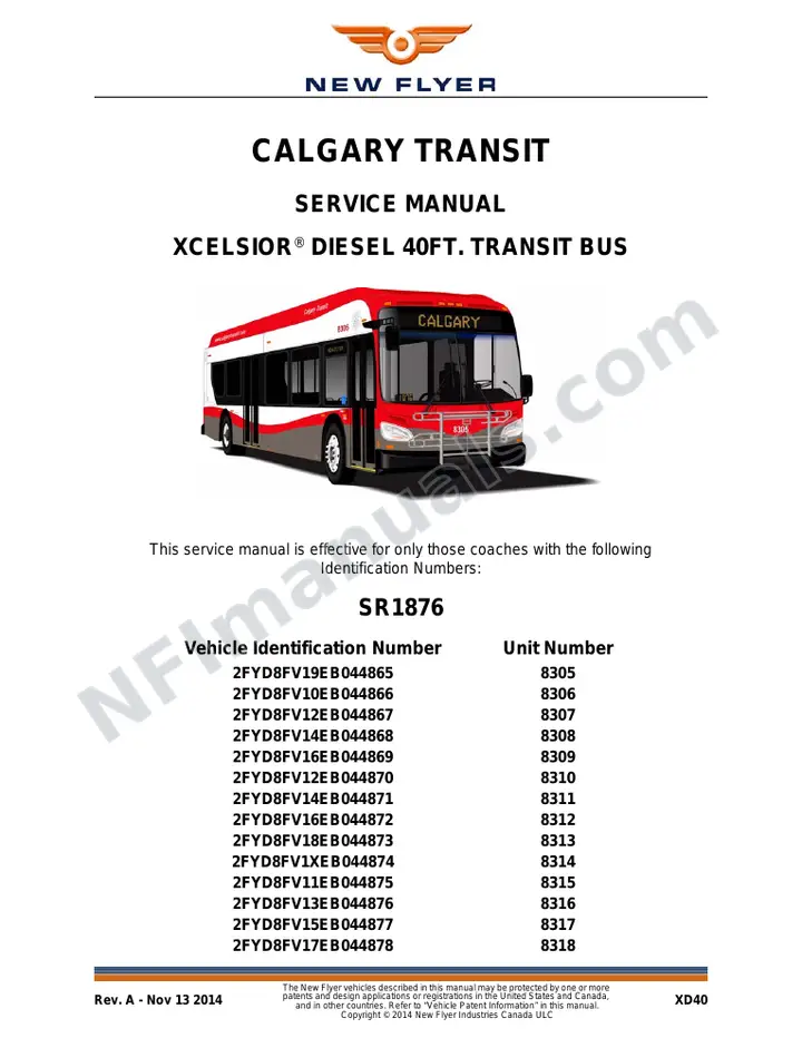 SR1876_1886 Service Manual, Calgary Transit first-page preview