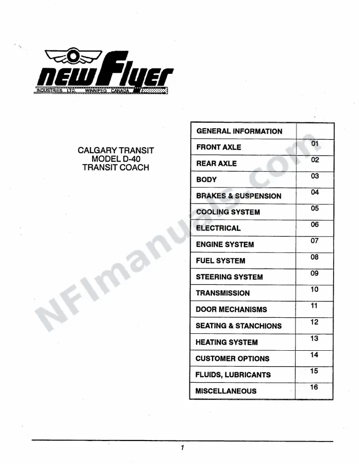 SR248 Service Manual, Calgary Transit first-page preview