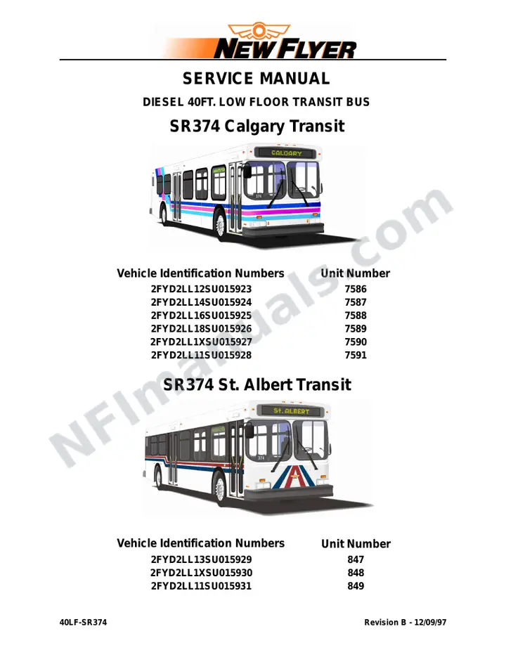 SR374 Service Manual, St. Albert Transit System first-page preview