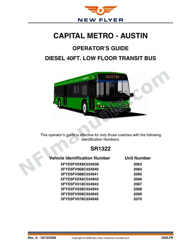 SR1322 Operator's Guide, Capital Metro - Austin first-page preview