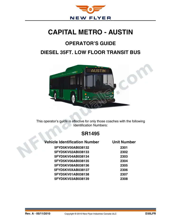 SR1495 Operator's Guide, Capital Metro - Austin first-page preview