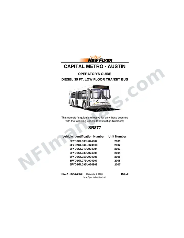 SR877 Operator's Guide, Capital Metro - Austin first-page preview