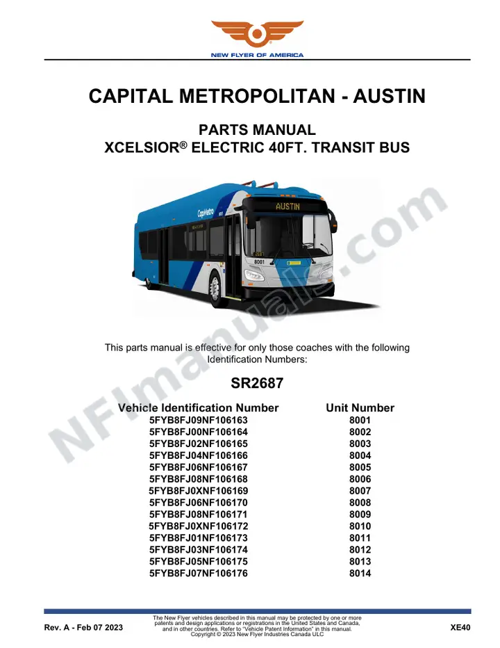 SR2687 Parts Manual, Capital Metropolitan - Austin first-page preview