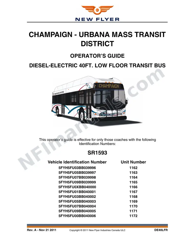 SR1593 Operator's Guide, Champaign - Urbana Mass Transit District first-page preview