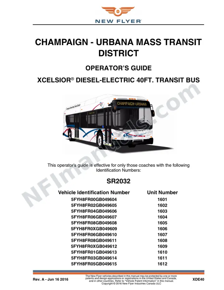 SR2032 Operator's Guide, Champaign-Urbana Mass Transit District first-page preview