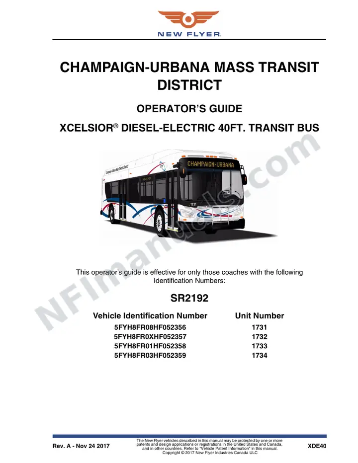 SR2192 Operator's Guide, Champaign-Urbana Mass Transit District first-page preview