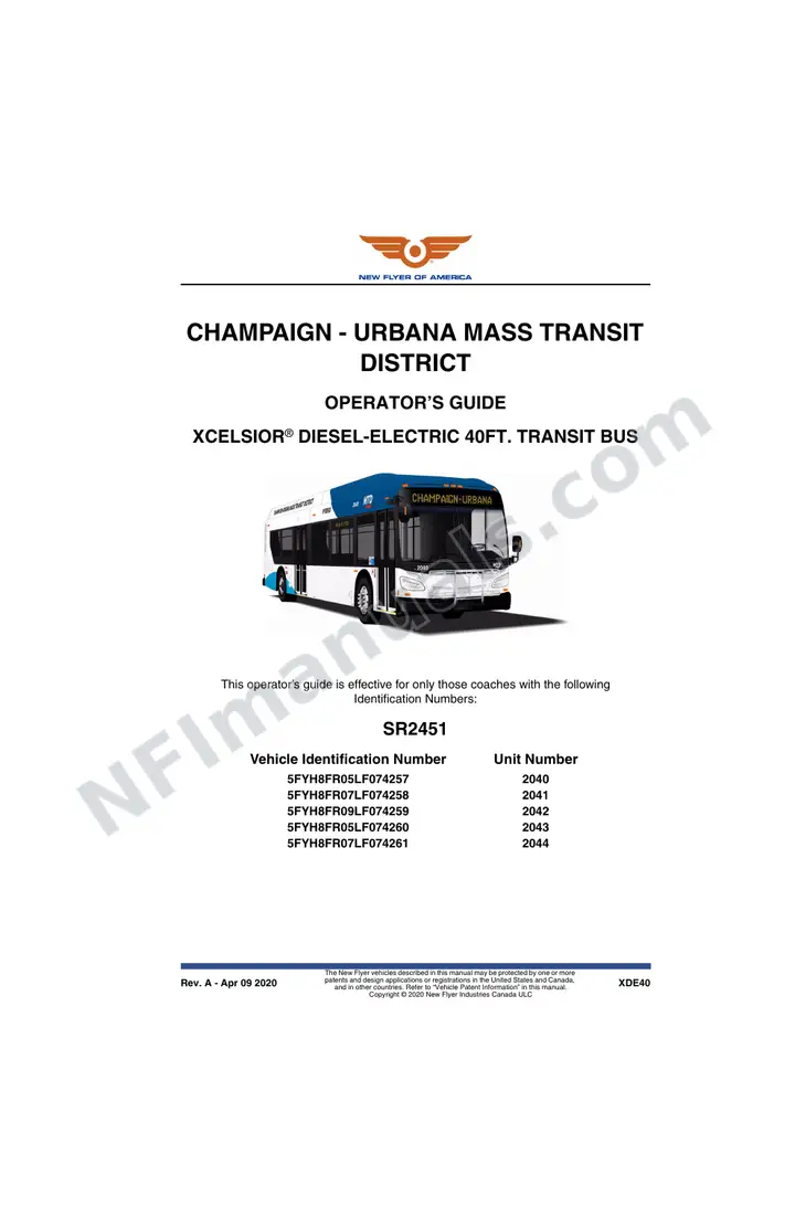 SR2451 Operator's Guide, Champaign - Urbana Mass Transit District first-page preview