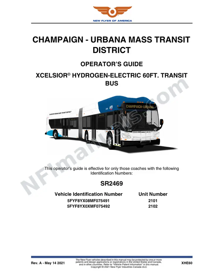 New Flyer XHE60 Manual Package - Champaign - Urbana Mass Transit District included manual preview