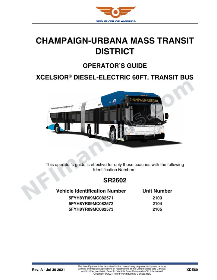 SR2602 Operator's Guide, Champaign-Urbana Mass Transit District first-page preview
