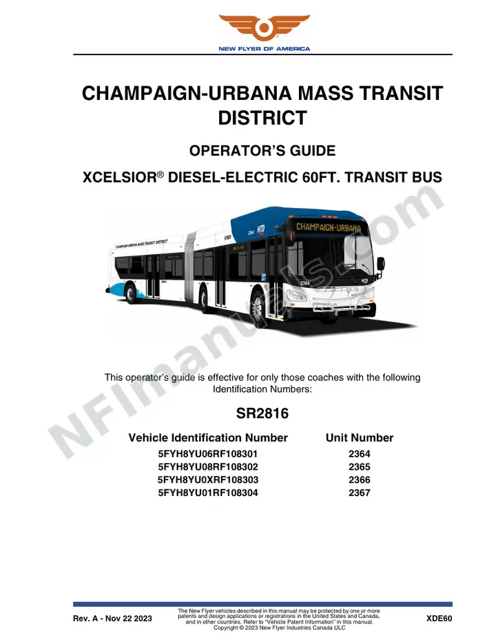 SR2816 Operator's Guide, Champaign Urbana Mass Transit District first-page preview