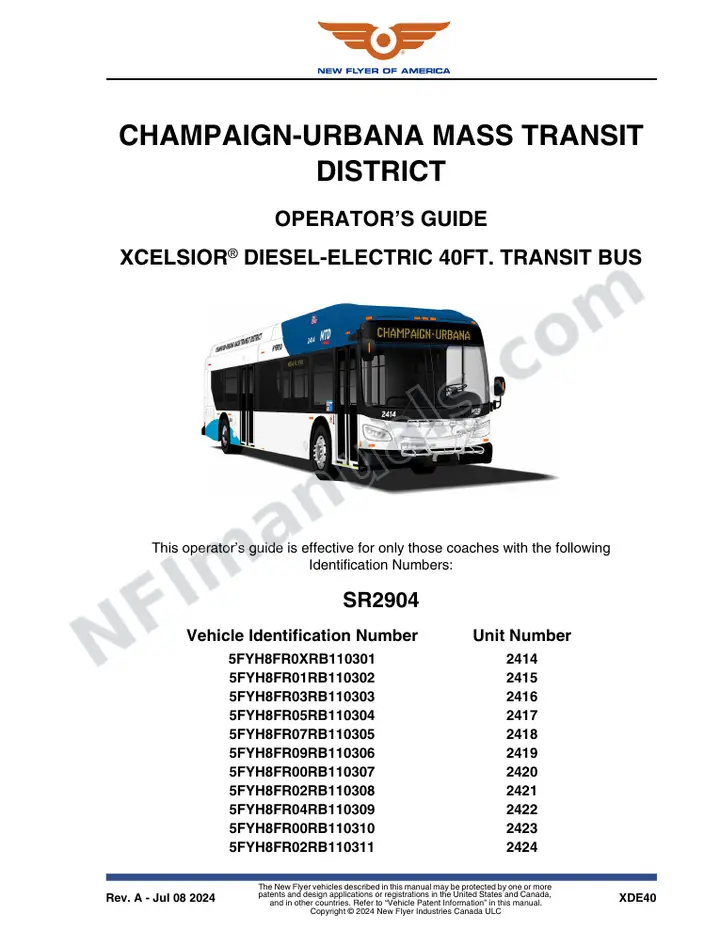 SR2904 Operator's Guide, Champaign-Urbana Mass Transit District first-page preview