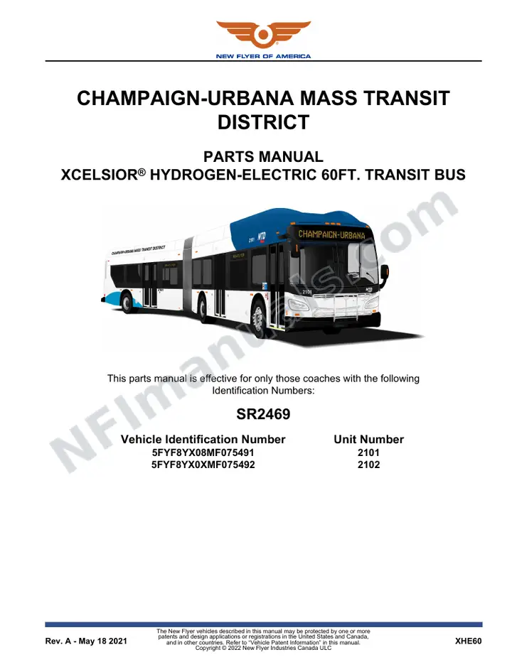 SR2469 Parts Manual, Champaign-Urbana Mass Transit District first-page preview