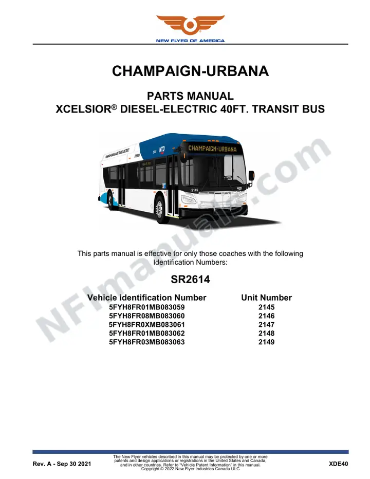 SR2614 Parts Manual, Champaign-Urbana first-page preview