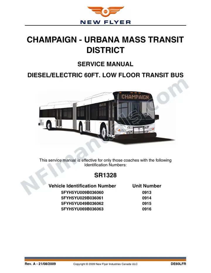 SR1328 Service Manual, Champaign - Urbana Mass Transit District first-page preview