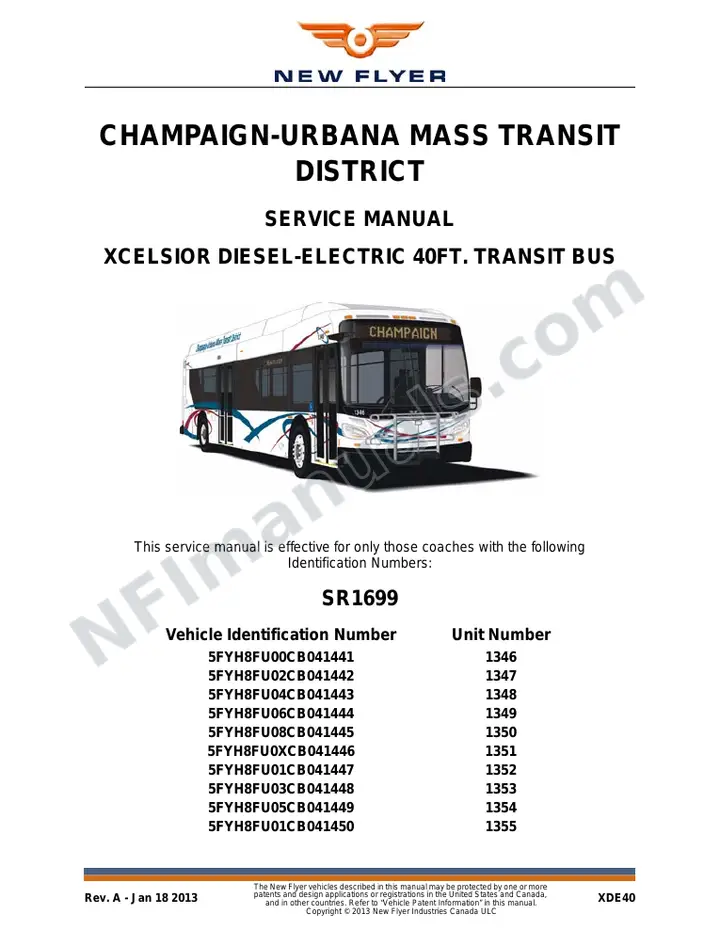 SR1699 Service Manual, Champaign-Urbana Mass Transit District first-page preview