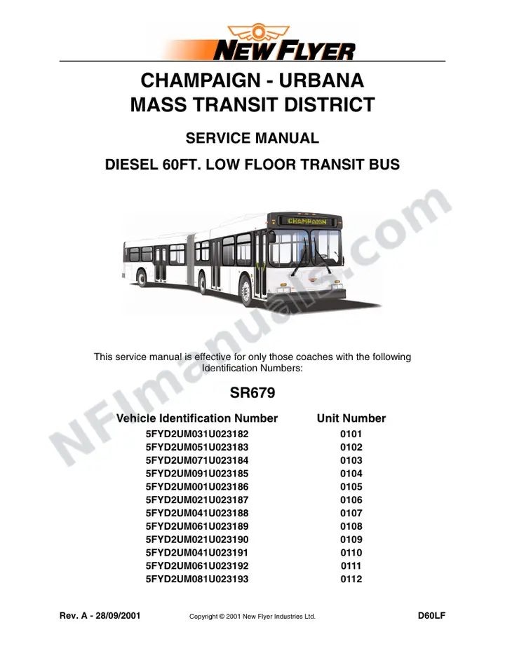 SR679 Service Manual, Champaign - Urbana Mass Transit District first-page preview