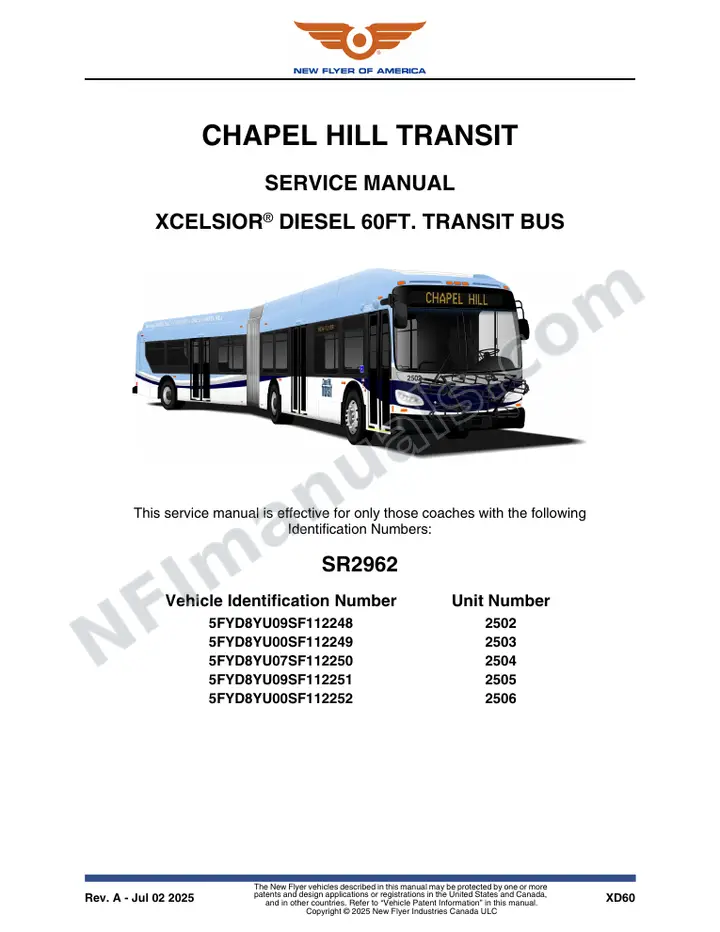 SR2962 Service Manual, Chapel Hill Transit first-page preview