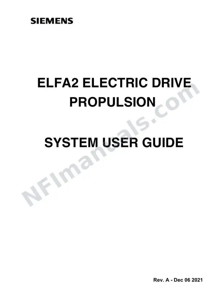 Siemens ELEA Electric Drive Propulsion System User Guide SR2587 first-page preview