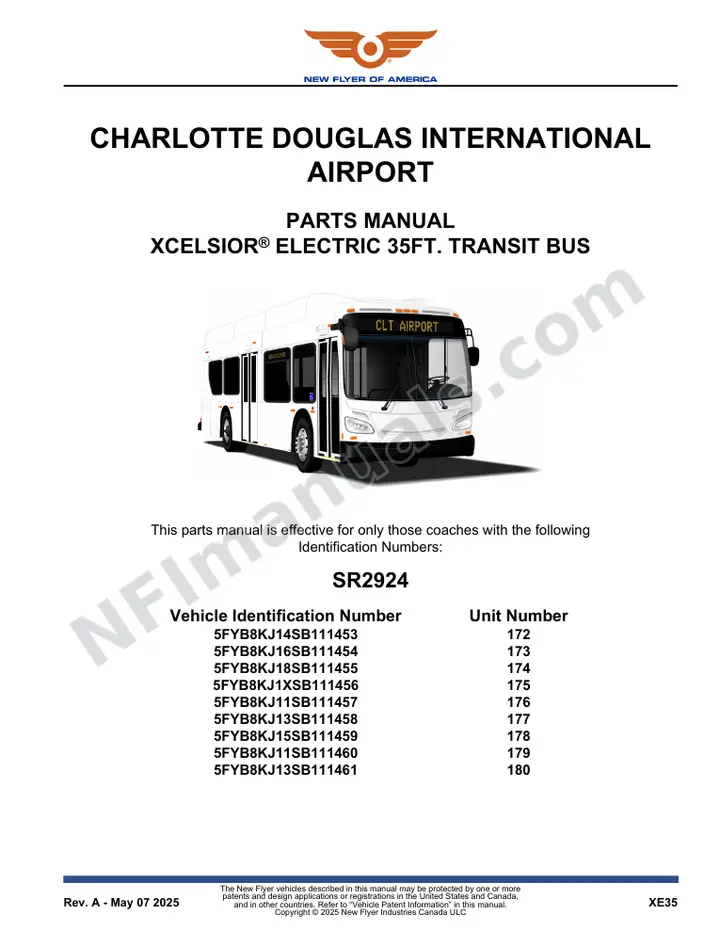 SR2924 Parts Manual, Charlotte Douglas International Airport first-page preview