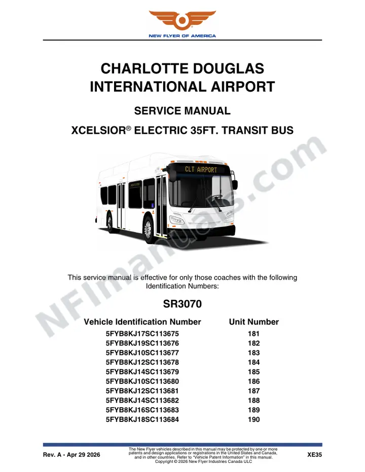 SR3070 Service Manual, Charlotte Douglas International Airport first-page preview