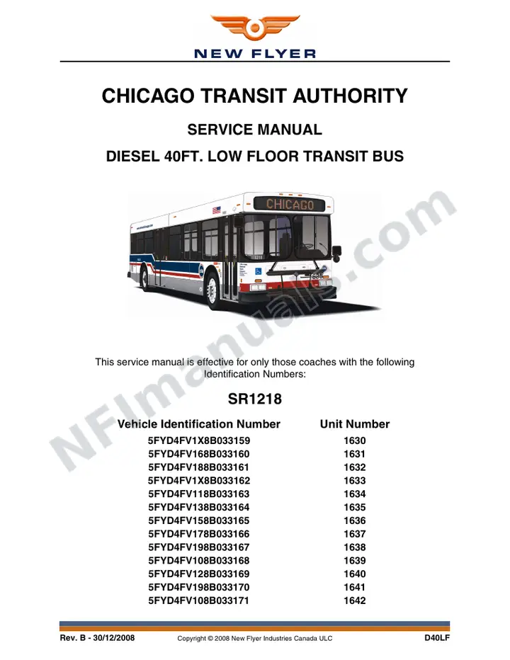 SR1218 Service Manual, Chicago Transit Authority first-page preview