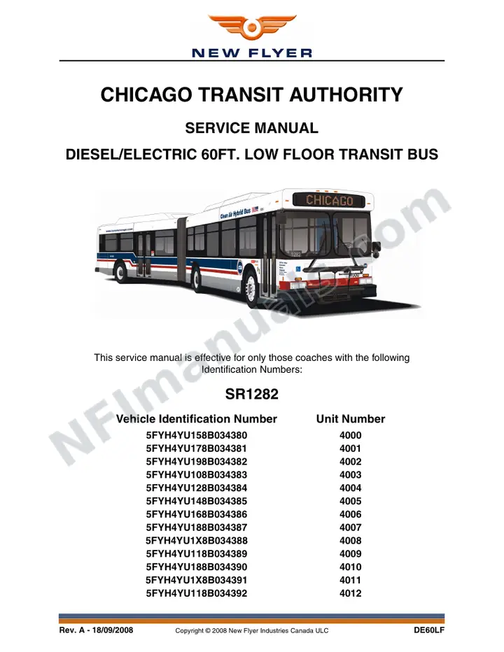 SR1282 Service Manual, Chicago Transit Authority first-page preview