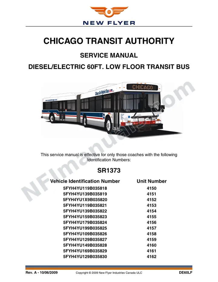 SR1373 Service Manual, Chicago Transit Authority first-page preview