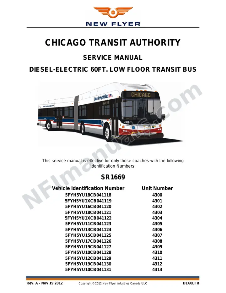 SR1669 Service Manual, Chicago Transit Authority first-page preview
