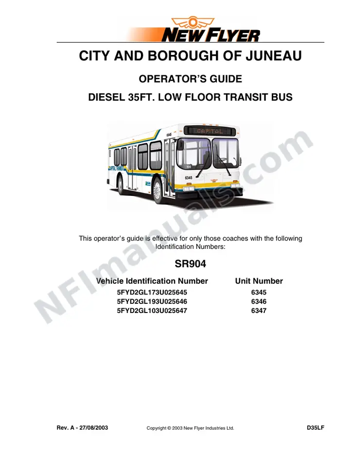 SR904 Operator's Guide, City and Borough of Juneau first-page preview