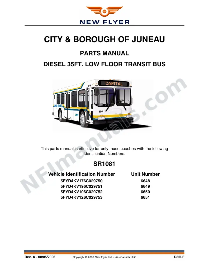 SR1081 Parts Manual, City & Borough of Juneau first-page preview