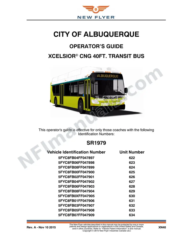 SR1979 Operator's Guide, City of Albuquerque first-page preview