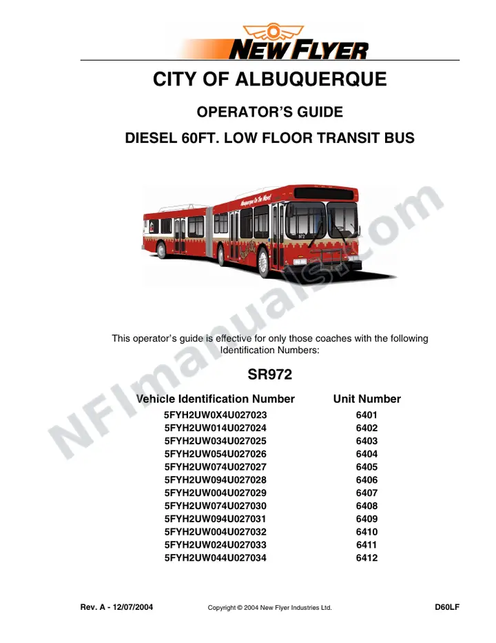SR972 Operator's Guide, City of Albuquerque first-page preview