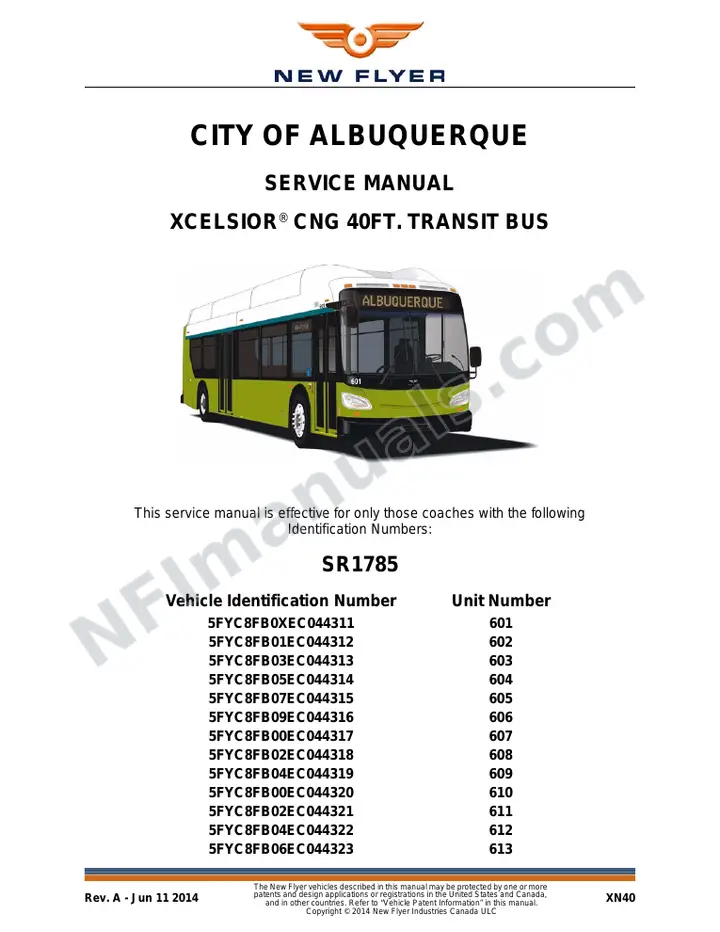 SR1785 Service Manual, City of Albuquerque first-page preview