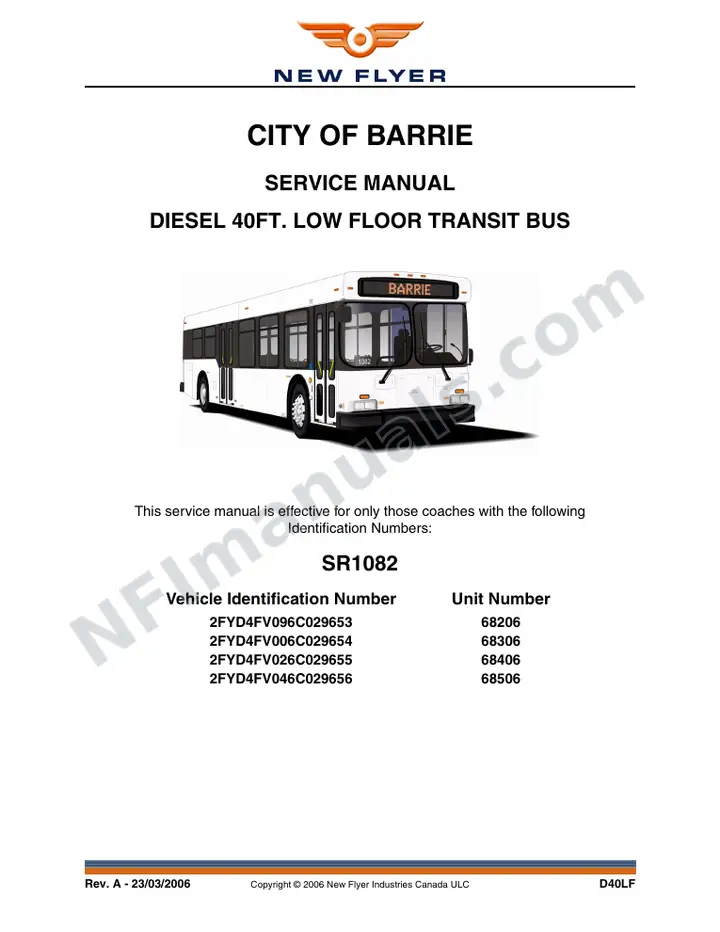 SR1082 Service Manual, City of Barrie first-page preview