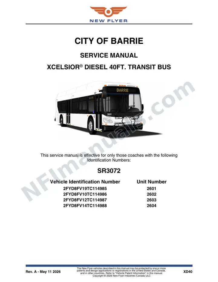 SR3072 Service Manual, City of Barrie first-page preview