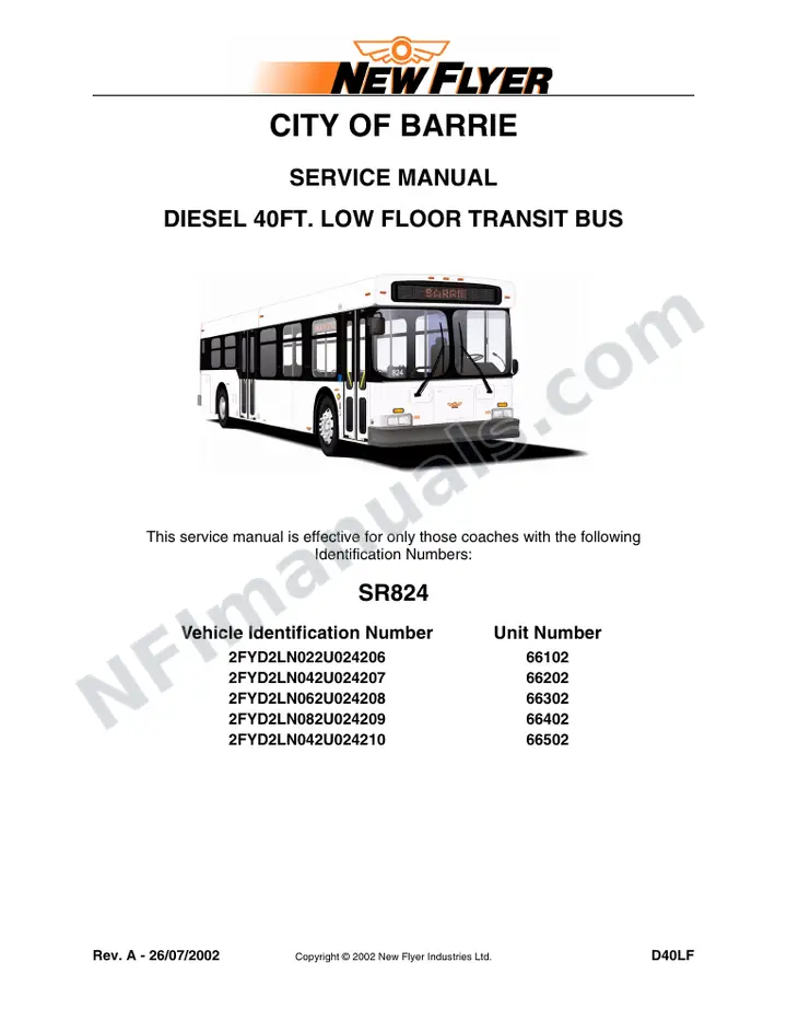SR824 Service Manual, City of Barrie first-page preview
