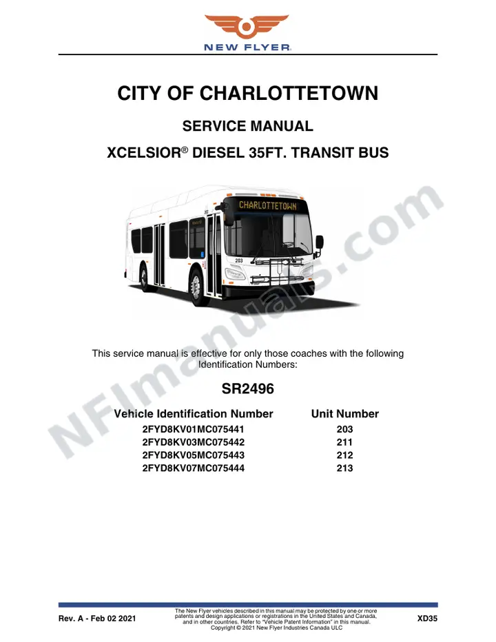 SR2496 Service Manual, City of Charlottetown first-page preview