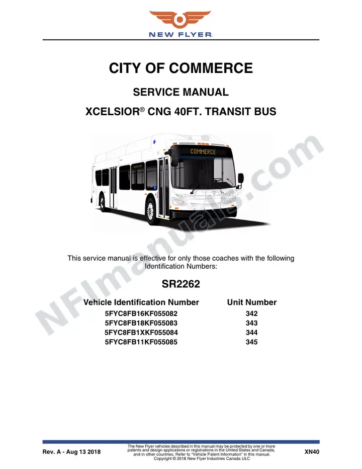 SR2262 Service Manual, City of Commerce first-page preview