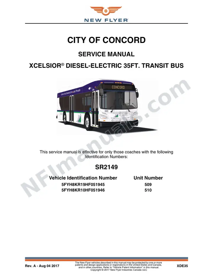 SR2149 Service Manual, City of Concord first-page preview